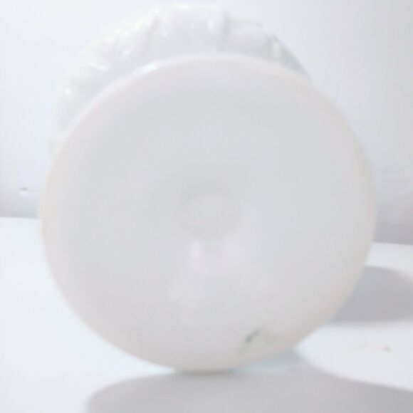 Vtg FTD 1975 White Milk Glass Oak Leaf Compote Bowl Pedestal Floral Arrangements - Picture 3 of 8